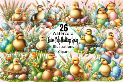 Easter Baby Ducklings Spring Sublimation Clipart Bundle Sublimation SVGArt 
