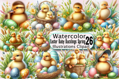 Easter Baby Ducklings Spring Sublimation Clipart Bundle Sublimation SVGArt 