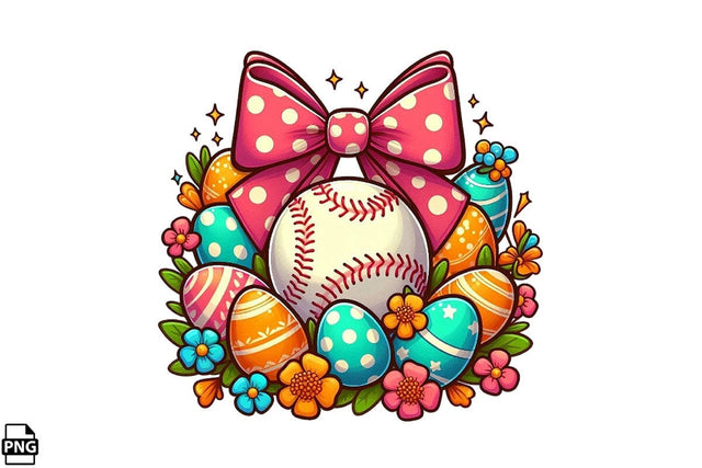Easter Baseball Coquette PNG Printable File Sublimation Creativedesigntee 