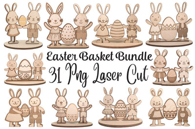 Easter Basket Bundle Png Laser Cut SVG Angelina750 