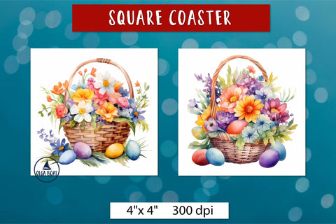 Easter basket coaster | Easter sublimation designs Sublimation Olga Boat Design 