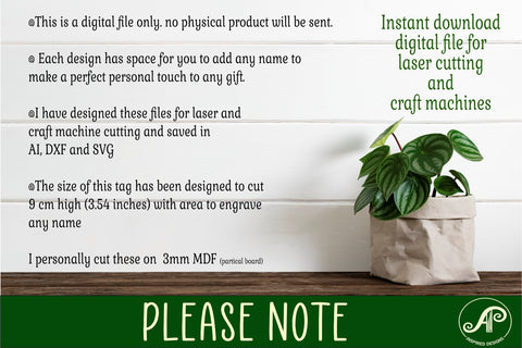 Easter basket name tag SVG laser cut, instant download SVG APInspireddesigns 