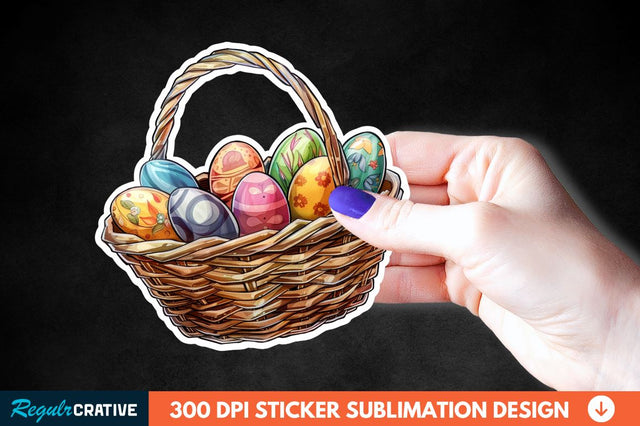 Easter Basket Sticker Clipart Sublimation Regulrcrative 
