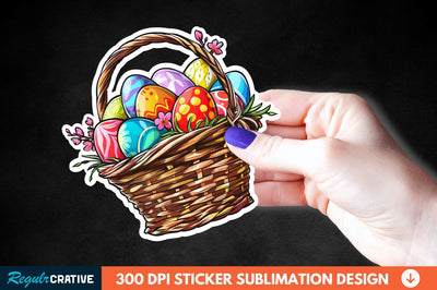 Easter Basket Sticker Clipart Sublimation Regulrcrative 