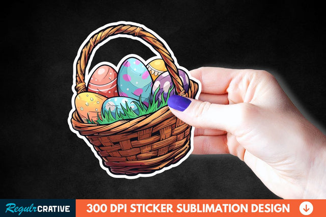 Easter Basket Sticker Clipart Sublimation Regulrcrative 