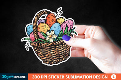 Easter Basket Sticker Clipart Sublimation Regulrcrative 