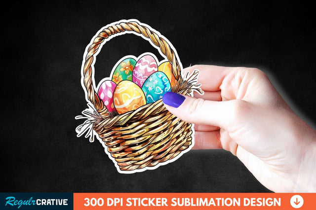 Easter Basket Sticker Clipart Sublimation Regulrcrative 
