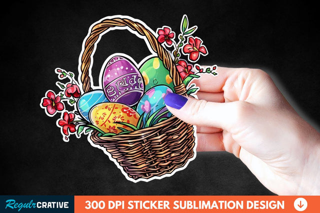 Easter Basket Sticker Clipart Sublimation Regulrcrative 