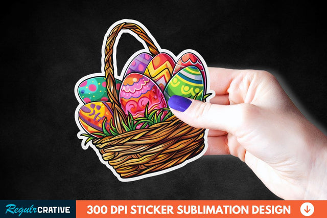 Easter Basket Sticker Clipart Sublimation Regulrcrative 