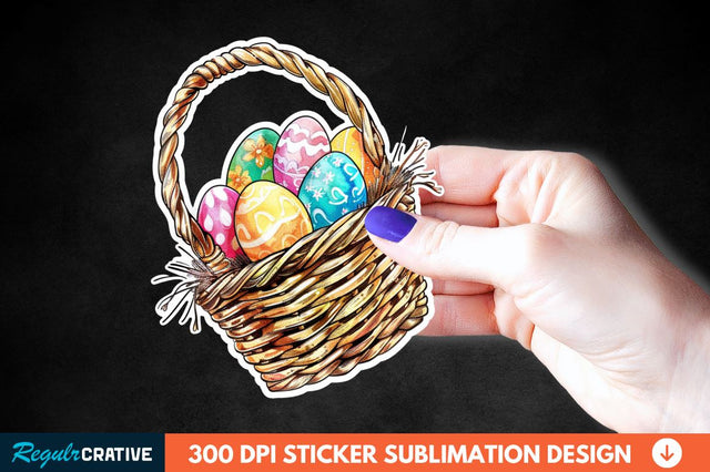 Easter Basket Sticker Clipart Sublimation Regulrcrative 