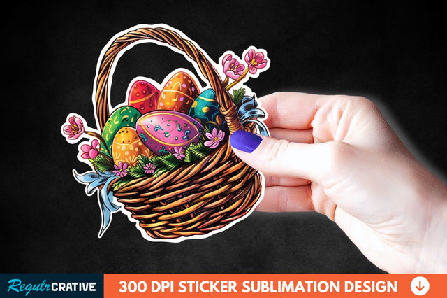 Easter Basket Sticker Clipart Sublimation Regulrcrative 
