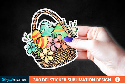 Easter Basket Sticker Clipart Sublimation Regulrcrative 