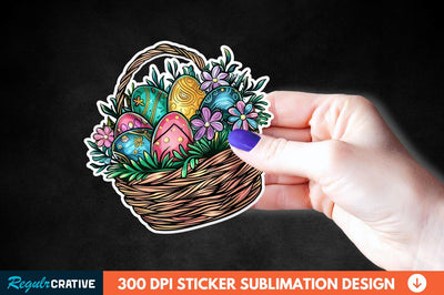 Easter Basket Sticker Clipart Sublimation Regulrcrative 