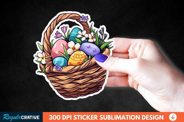 Easter Basket Sticker Clipart Sublimation Regulrcrative 