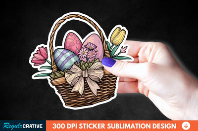 Easter Basket Sticker Clipart Sublimation Regulrcrative 