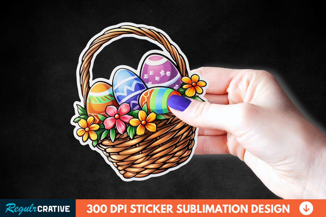 Easter Basket Sticker Clipart Sublimation Regulrcrative 