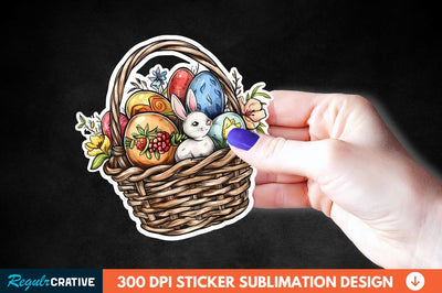 Easter Basket Sticker Clipart Sublimation Regulrcrative 