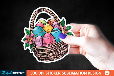 Easter Basket Sticker Clipart Sublimation Regulrcrative 