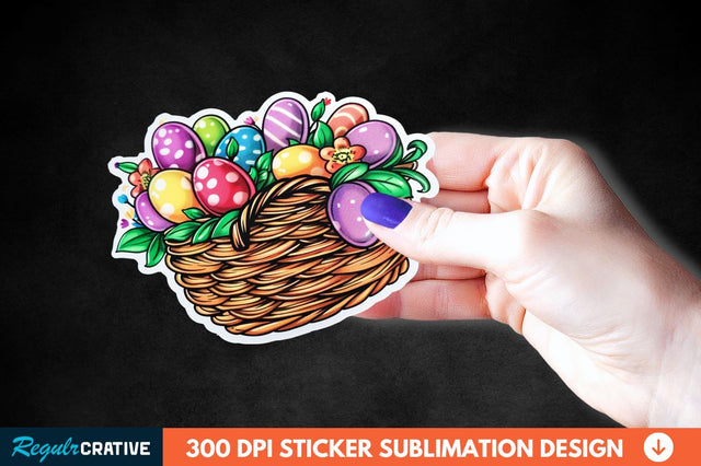 Easter Basket Sticker Clipart Sublimation Regulrcrative 