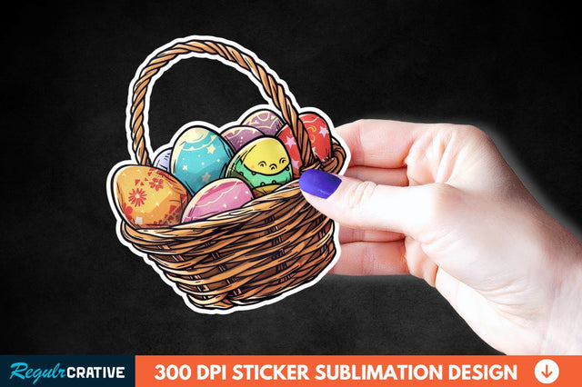 Easter Basket Sticker Clipart Sublimation Regulrcrative 