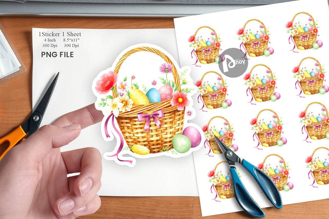 Easter Basket Sticker Sublimation artnoy 