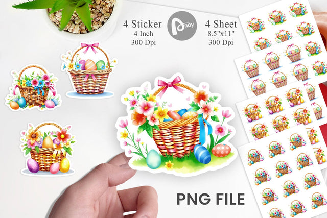 Easter Basket Sticker Sublimation artnoy 