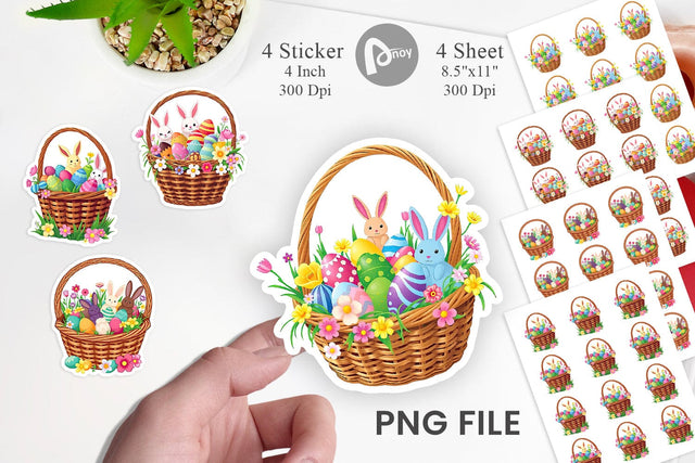 Easter Basket Sticker Sublimation artnoy 