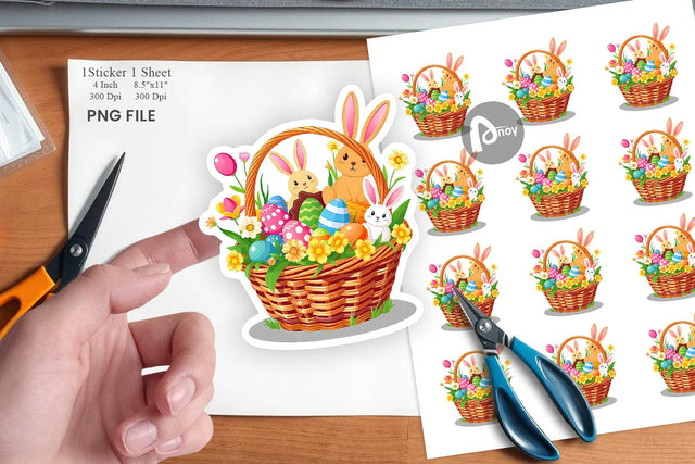 Easter Basket Sticker Sublimation artnoy 