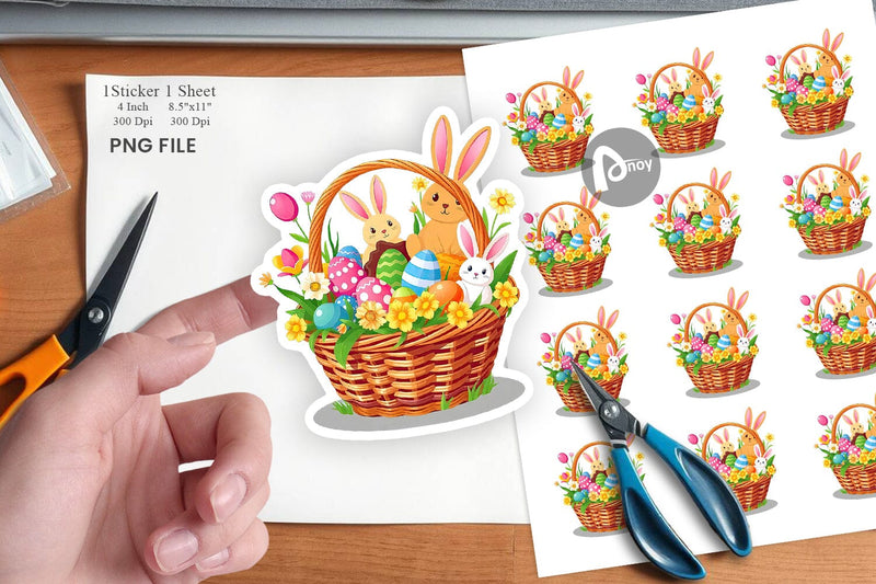 Easter Basket Sticker Sublimation artnoy 