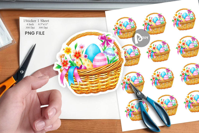 Easter Basket Sticker Sublimation artnoy 