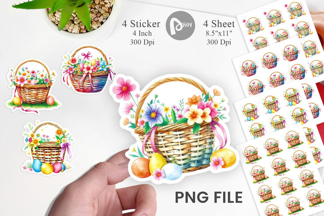 Easter Basket Sticker Sublimation artnoy 