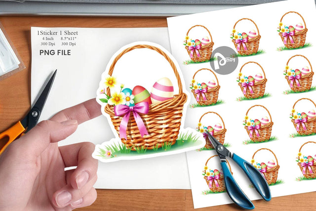 Easter Basket Sticker Sublimation artnoy 