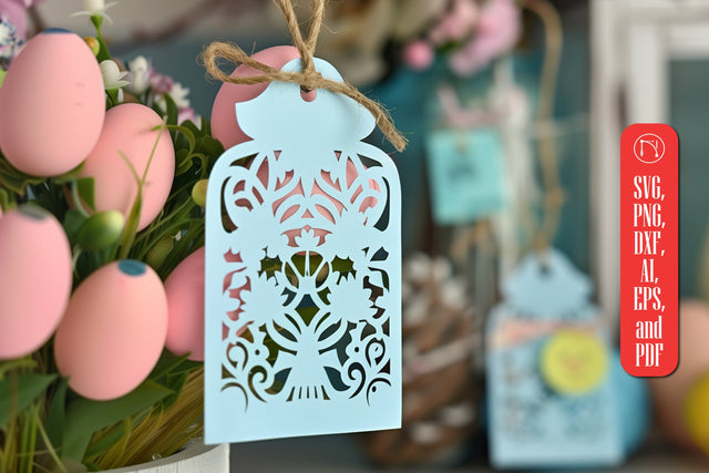 Easter Basket Tag laser cut SVG SVG MD JOYNAL ABDIN 
