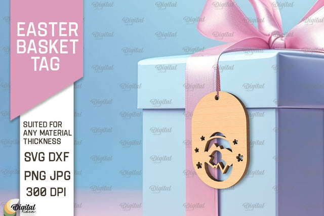 Easter Basket Tag SVG. Easter Laser Cut SVG Evgenyia Guschina 