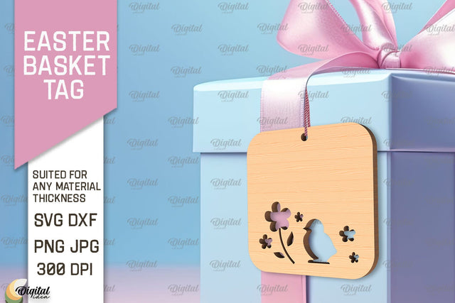 Easter Basket Tag SVG. Easter Laser Cut SVG Evgenyia Guschina 