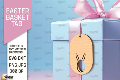 Easter Basket Tag SVG. Easter Laser Cut SVG Evgenyia Guschina 