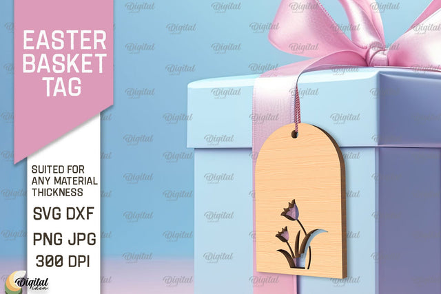 Easter Basket Tag SVG. Easter Laser Cut SVG Evgenyia Guschina 
