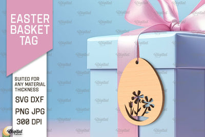 Easter Basket Tag SVG. Easter Laser Cut SVG Evgenyia Guschina 