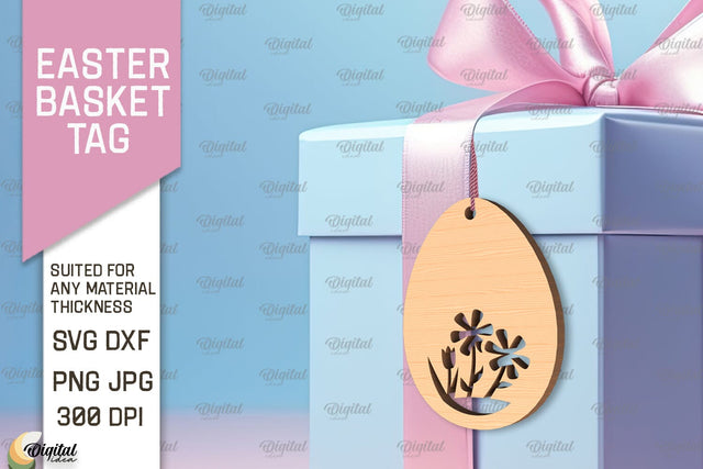 Easter Basket Tag SVG. Easter Laser Cut SVG Evgenyia Guschina 