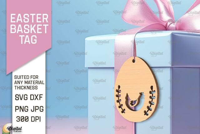 Easter Basket Tag SVG. Easter Laser Cut SVG Evgenyia Guschina 