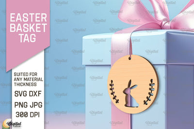 Easter Basket Tag SVG. Easter Laser Cut SVG Evgenyia Guschina 