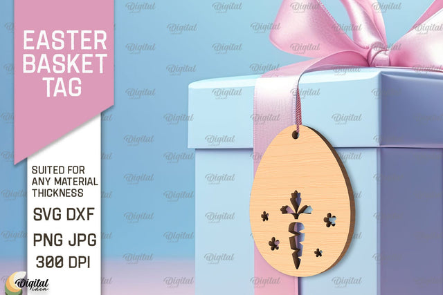 Easter Basket Tag SVG. Easter Laser Cut SVG Evgenyia Guschina 