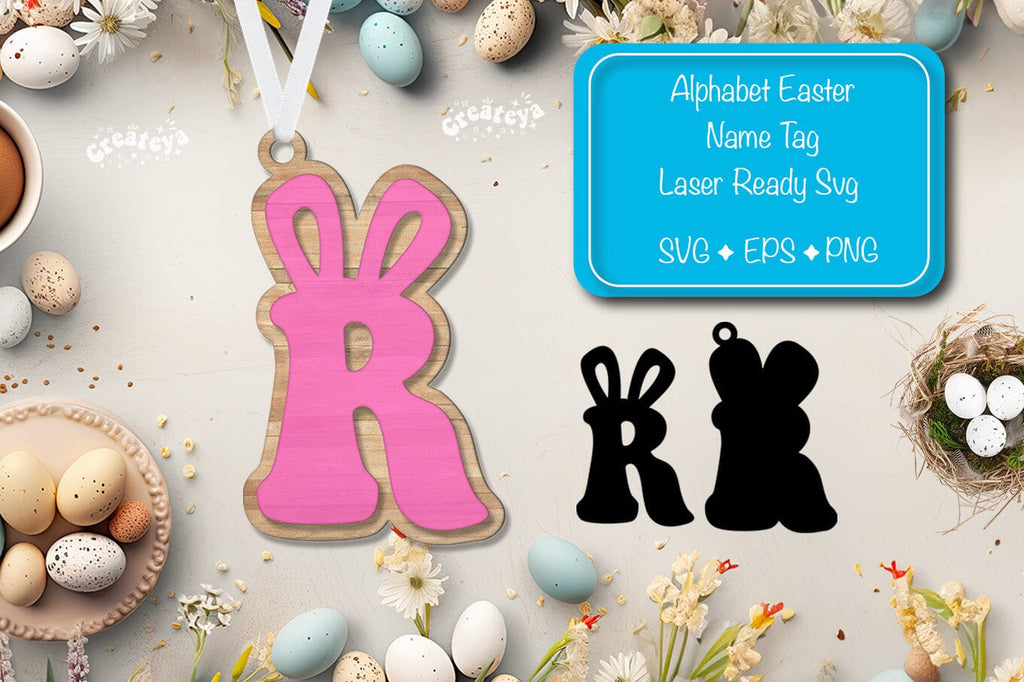 Easter basket tags Alphabet Letter R Easter tag Laser Cut. Easter Name ...