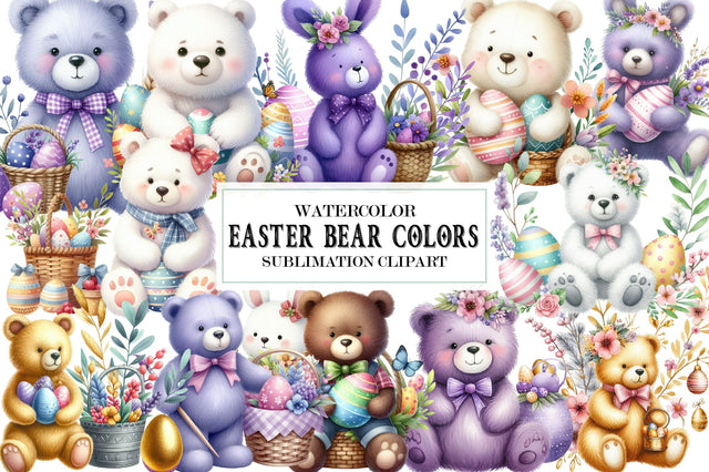 Easter Bear Colors Clipart Sublimation SVGista 