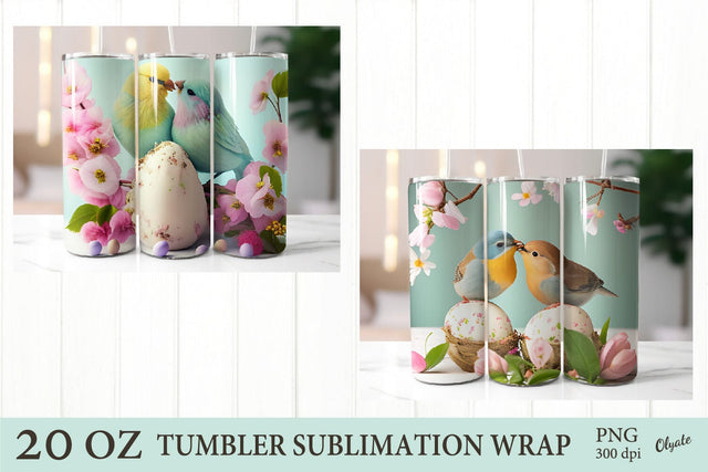 Easter Bird Sublimation Tumbler PNG. 20 OZ Tumbler Sublimation Olga Terlyanskaya 