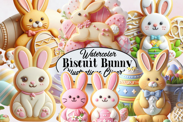 Easter Biscuit Bunny Sublimation Bundle Sublimation SVGArt 
