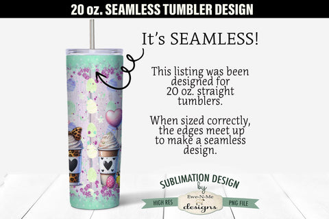 Easter Black Highland Cow Bunny Ears 20 oz Seamless Tumbler Sublimation Ewe-N-Me Designs 