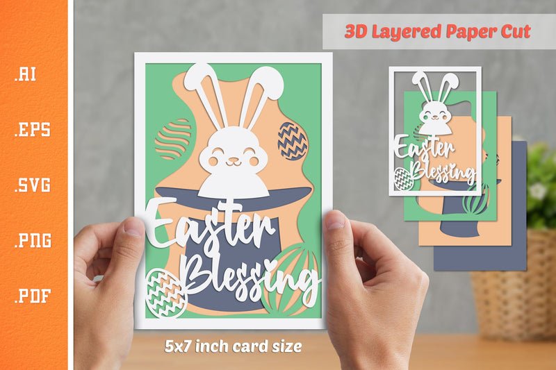 Easter Blessing - 3D Layered Paper Cut SVG SVG Slim Studio 