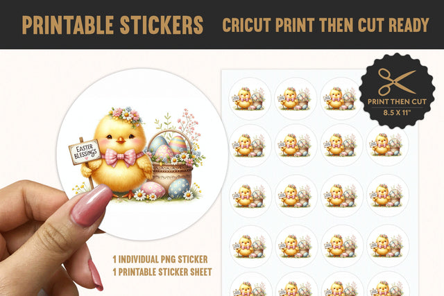 Easter Blessings Printable Sticker PNG Sublimation BijouBay 