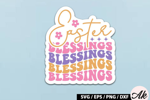 Easter blessings Retro Sticker SVG akazaddesign 